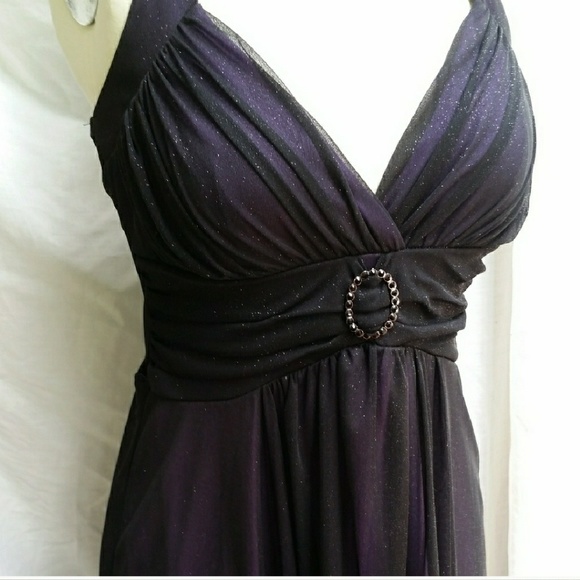 City Triangles Dresses & Skirts - City Triangles purple black sparkly halter dress